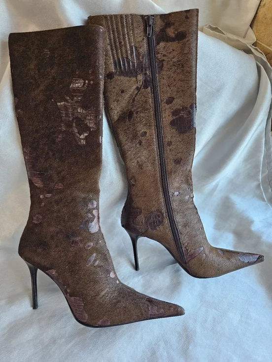 Jeffrey Campbell Proposal Boots in in Brown Croc Sz 6.5 - Picture 5 of 16